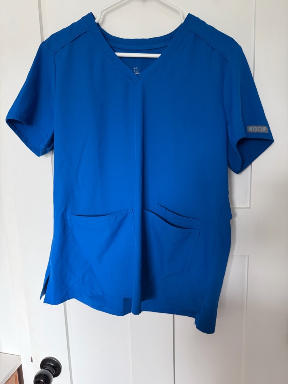 Med Couture Women's V-Neck Scrub Top in Royal Blue